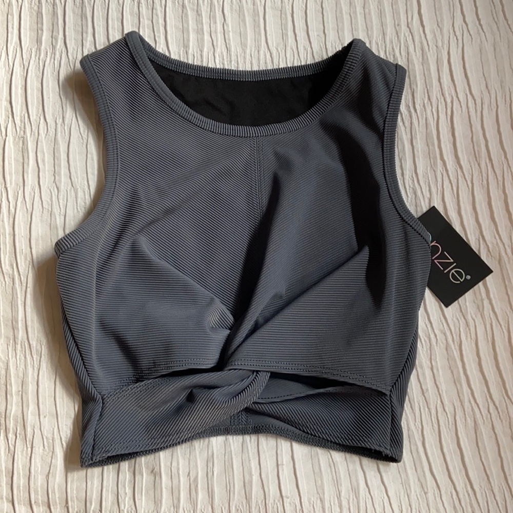 NWT Onzie front twist ribbed crop bra